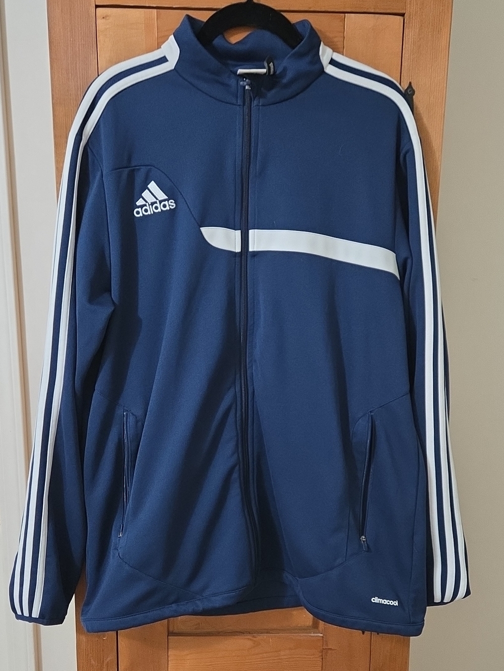 adidas Navy and White Lightweight Track Jacket